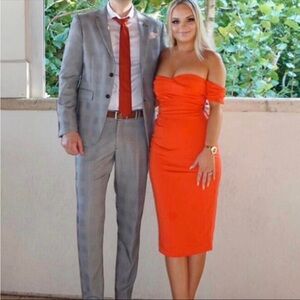 House of CB Anaelle Red/Orange dress size small